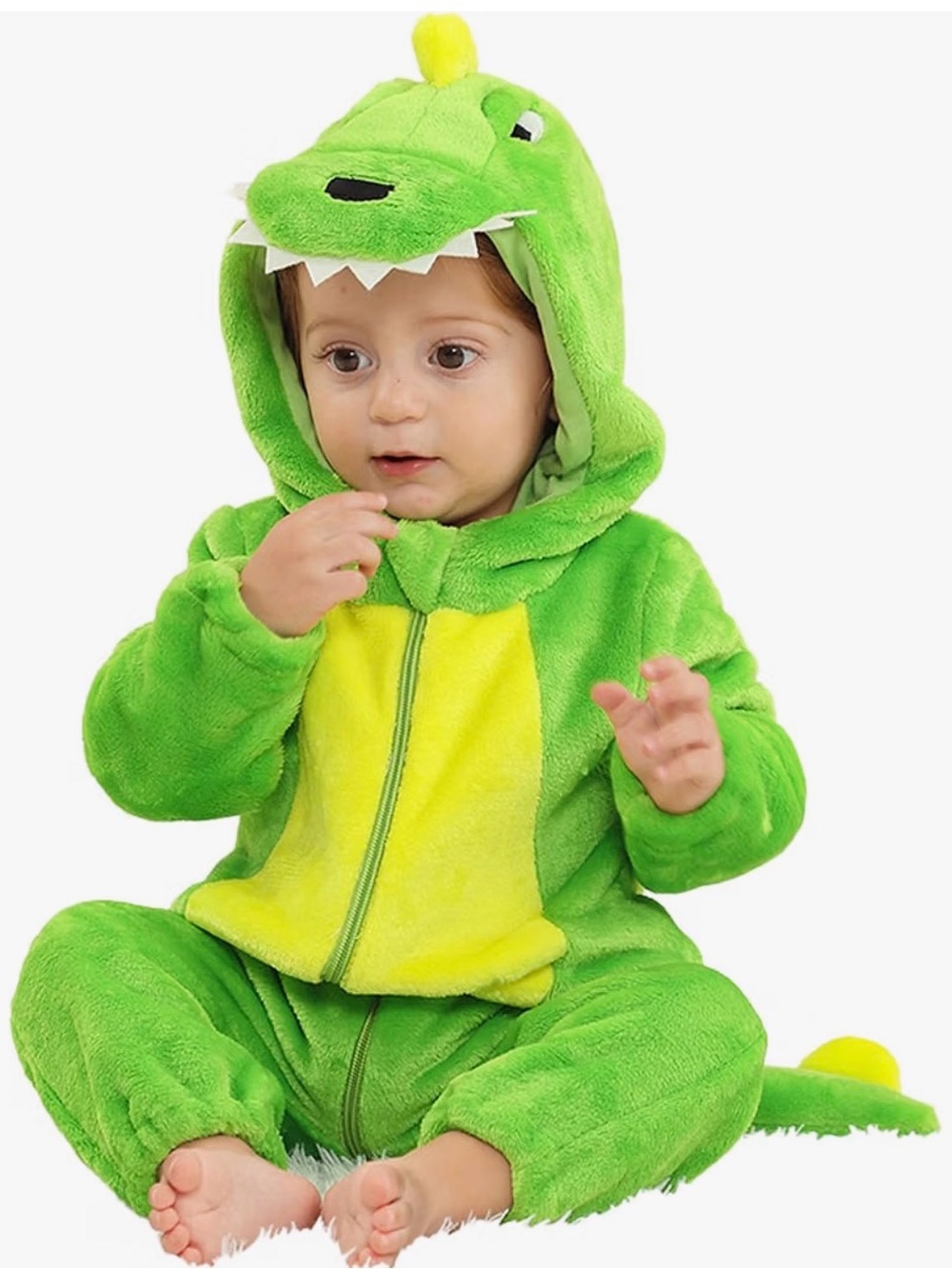 Green Baby Dinosaur One-Piece Jumpsuit